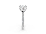 White gold Round and Cushion Toi Moi Ring with Prong Setting and Micro Pave Band_19