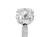 White gold Round and Cushion Toi Moi Ring with Prong Setting and Micro Pave Band_22