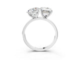 White gold Round and Emerald Cut Toi Moi Ring with Prong Setting_83