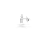 Platinum 0.48 Carat E VS Round and Heart Diamond Petite Ear Climber Earrings