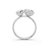 White gold Round and Heart Toi Moi Ring with Prong Setting and Micro Pave Band 3