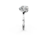 White gold Round and Heart Toi Moi Ring with Prong Setting and Plain Band 2