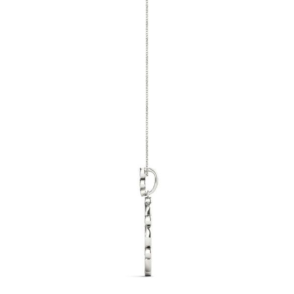 Silver Round and Marquise Diamond Bezel Set Pendant