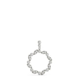 White gold Round and Marquise Diamond Circle Pendant with Bezel and Prong Setting 1