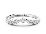 White gold Round and Marquise Diamond Half Eternity Band with Prong Setting_24