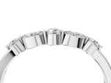 White gold Round and Marquise Diamond Half Eternity Band with Prong Setting_28