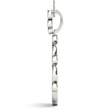 White gold Round and Marquise Diamond Milgrain Halo Pendant 2