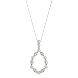 White gold Round and Marquise Diamond Milgrain Prong Pendant