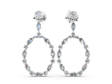 White gold Round and Marquise Diamond Open Oval Drop Earrings_4