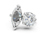 White gold Round and Marquise Toi Moi Ring with Prong Setting and Pave Band_57
