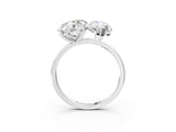 White gold Round and Marquise Toi Moi Ring with Prong Setting and Plain Band 3