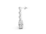 White gold Round and Oval Diamond Drop Earrings_1