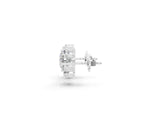 White gold Round and Oval Diamond Hydrangea Bouquet Stud Earrings with Round Diamond Accents_8