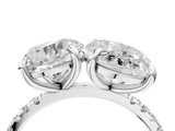 White gold Round and Oval Toi Moi Ring with Prong Setting and Pave Band 4