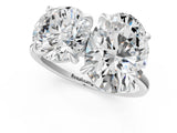 White gold Round and Oval Toi Moi Ring with Prong Setting and Plain Band 1