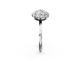 White gold Round and Oval Toi Moi Ring with Prong Setting and Plain Band 2
