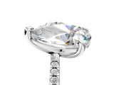 White gold Round and Pear Toi Moi Ring with Prong Setting and Pave Band 5