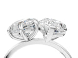 White gold Round and Pear Toi Moi Ring with Prong Setting and Plain Band 4
