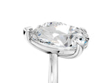 White gold Round and Pear Toi Moi Ring with Prong Setting and Plain Band 5