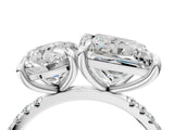 White gold Round and Princess Toi Moi Ring with Prong Setting and Micro Pave Band 4