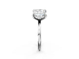 White gold Round and Princess Toi Moi Ring with Prong Setting and Plain Band 2