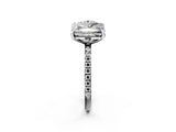 White gold Round and Radiant Toi Moi Ring with Prong Setting and Pave Band 3