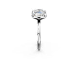 White gold Round and Radiant Toi Moi Ring with Prong Setting and Plain Band 2