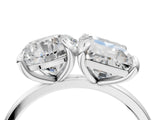 White gold Round and Radiant Toi Moi Ring with Prong Setting and Plain Band 4