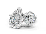 White gold Round and pear toi moi ring