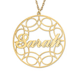 White gold Sarah Round Filigree Pendant 1