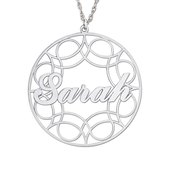 Silver Sarah Round Filigree Pendant
