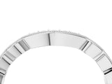 White gold Scalloped Diamond Round Cut Eternity Band with Pavé Setting_16