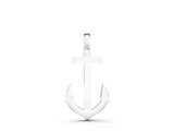 White gold Silver Anchor Pendant with Round Diamond Bezel Setting_20
