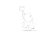 White gold Silver Elephant Heart Pendant_7