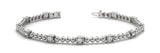 White gold Square Bezel Set Round Diamond Beaded Tennis Bracelet