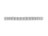 White gold Square Bezel-Set Round Diamond Tennis Bracelet with Box Clasp_4