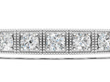 White gold Square Bezel-Set Round Diamond Tennis Bracelet with Box Clasp_5