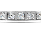 White gold Square Bezel-Set Round Diamond Tennis Bracelet with Four-Prong Setting_6