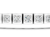 White gold Square Channel Set Round Diamond Tennis Bracelet_1