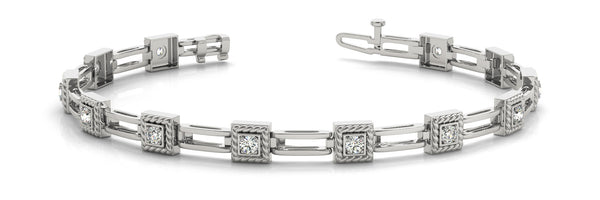 White gold Square Diamond Bezel Tennis Bracelet