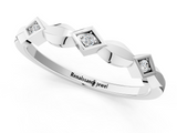 White gold Square Diamond Twist Band with Bezel Setting_36