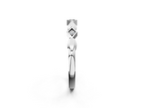 White gold Square Diamond Twist Band with Bezel Setting_37