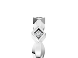 White gold Square Diamond Twist Band with Bezel Setting_40