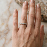 White gold Square Diamond Twist Band with Bezel Setting_51