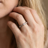 White gold Square Diamond Twist Band with Bezel Setting_54