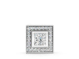 White gold Square Halo Princess Cut Pendant with Bezel Setting_2