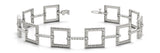 White gold Square Link Diamond Pavé Rope Bracelet