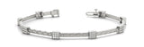 White gold Square Pave Diamond Cable Bracelet with Box Clasp