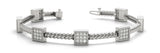 White gold Square Pave Diamond Rope Bracelet with Box Clasp