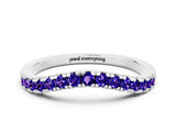 White gold Tanzanite Pavé Curved Wedding Band_6